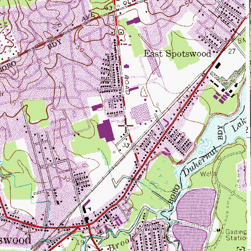 Topographic Map of Spotswood Police Department, NJ