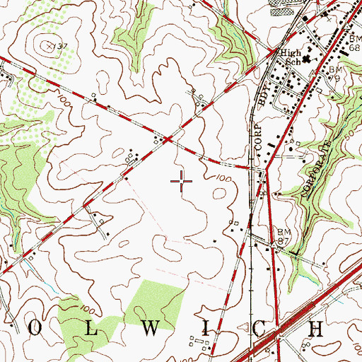 Topographic Map of Woolwich Township Police Department, NJ