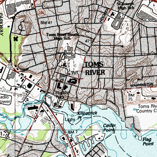 Topographic Map of Ocean County Sheriff's Office, NJ