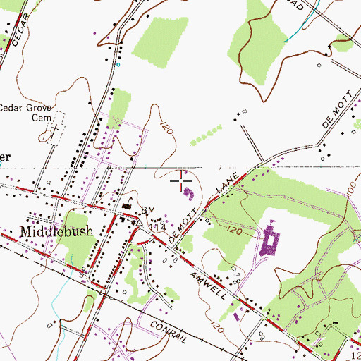 Topographic Map of Franklin Township Police Department, NJ