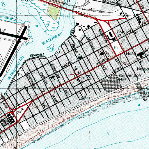 Topographic Map of Atlantic City Police Department, NJ