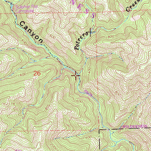 Topographic Map of Potrero Creek, CA