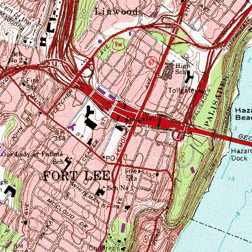Topographic Map of Port Authority of New York and New Jersey George Washington Bridge, NJ