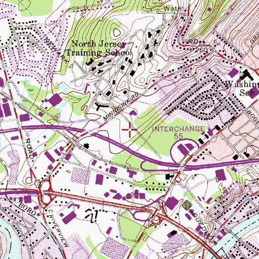 Topographic Map of New Jersey State Police Troop B Totowa Substation, NJ