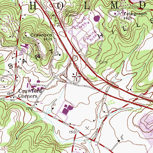 Topographic Map of New Jersey State Police Troop D Holmdel Station, NJ