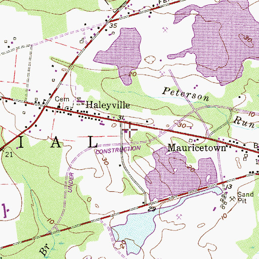 Topographic Map of New Jersey State Police Troop A Port Norris Station, NJ