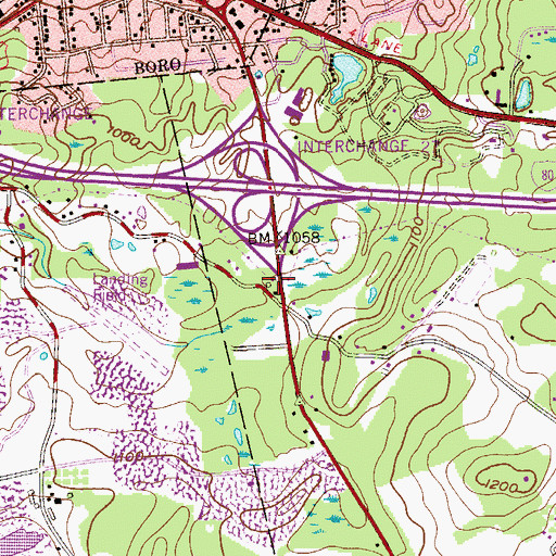 Topographic Map of New Jersey State Police Troop B Netcong Station, NJ