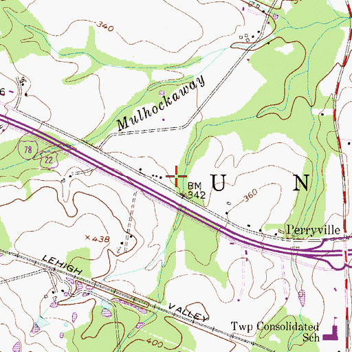 Topographic Map of New Jersey State Police Troop B Perryville Station, NJ