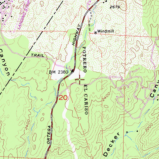 Topographic Map of Potrero El Cariso, CA