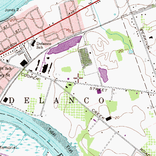 Topographic Map of Delanco Township Police Department, NJ