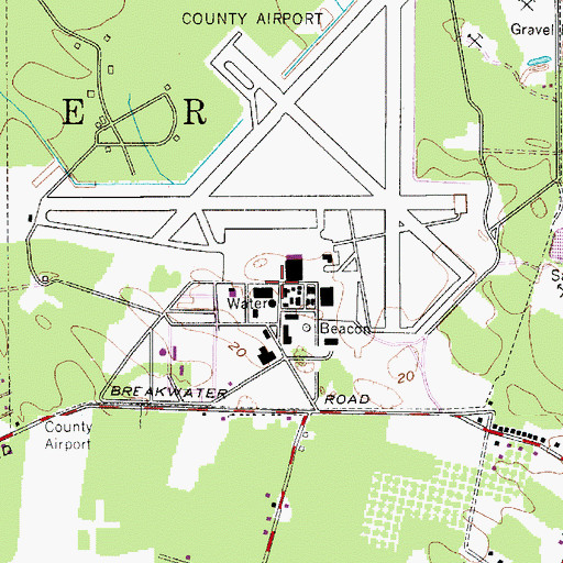 Topographic Map of Lower Township Police Department, NJ