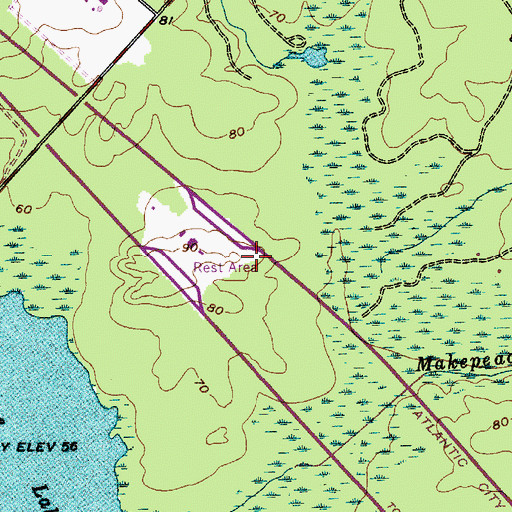 Topographic Map of New Jersey State Police Troop A Atlantic City Expressway Station, NJ