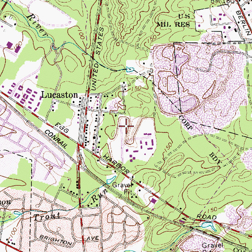Topographic Map of Camden County Park Police Headquarters, NJ