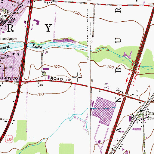 Topographic Map of Cranbury Township Police Department, NJ