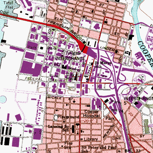 Topographic Map of Camden County Sheriff's Office, NJ