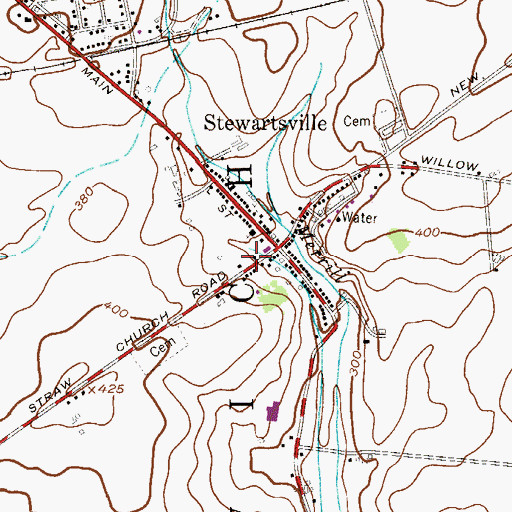Topographic Map of Greenwich Township Police Department Stewartsville, NJ