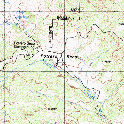 Topographic Map of Potrero Seco, CA