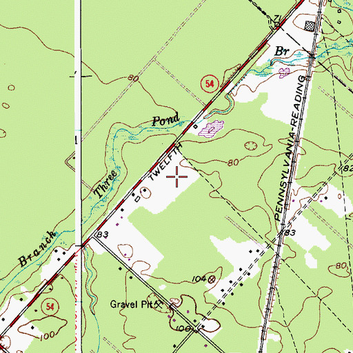 Topographic Map of New Jersey State Police Troop A Buena Vista Headquarters, NJ