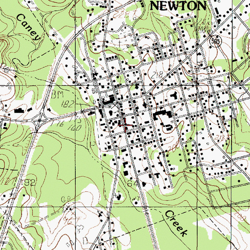 Topographic Map of Newton Post Office, TX