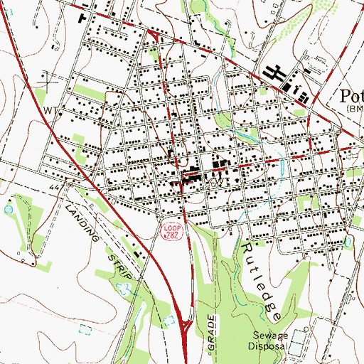Topographic Map of Poteet Post Office, TX