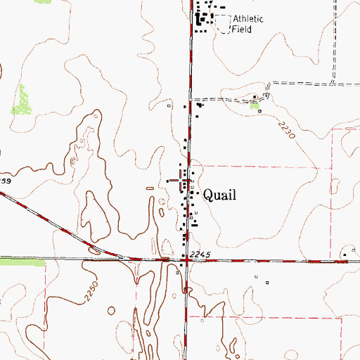 Topographic Map of Quail Post Office, TX