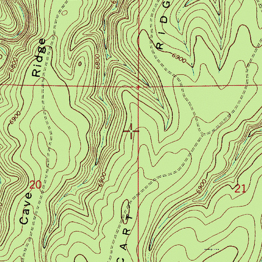 Topographic Map of Cart Ridge, AZ