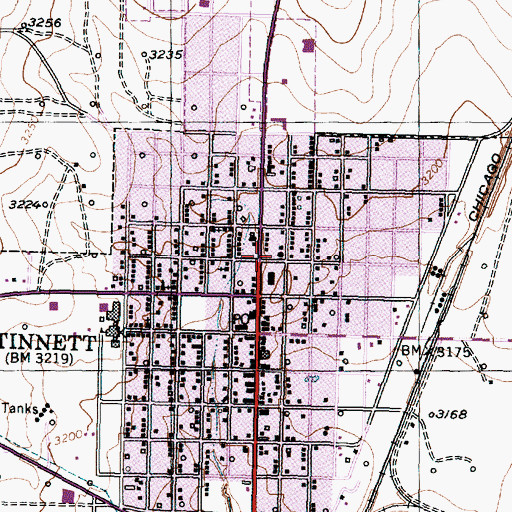Topographic Map of Stinnett Post Office, TX