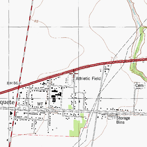 Topographic Map of Banquete Post Office, TX