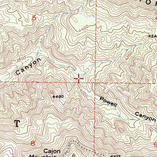 Topographic Map of Powell Canyon, CA