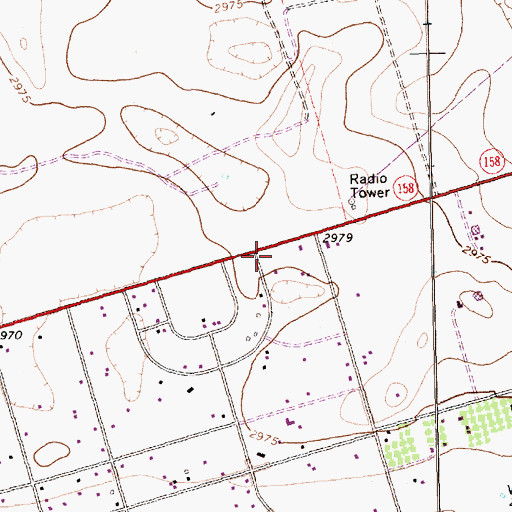 Topographic Map of Gardendale Post Office, TX