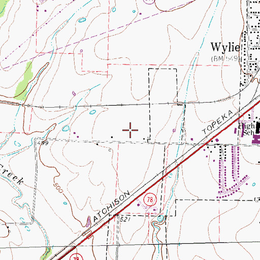 Topographic Map of Wylie Post Office, TX