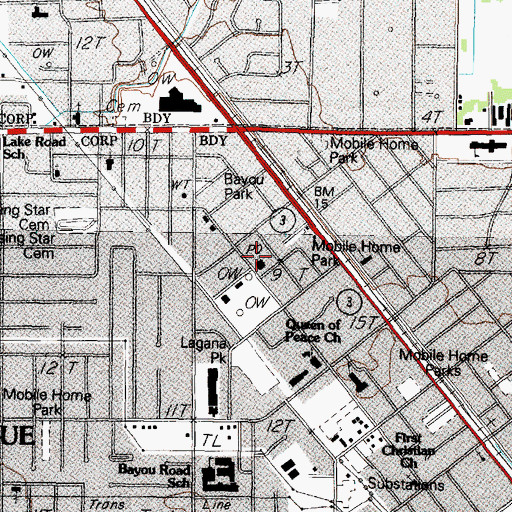 Topographic Map of La Marque Post Office, TX