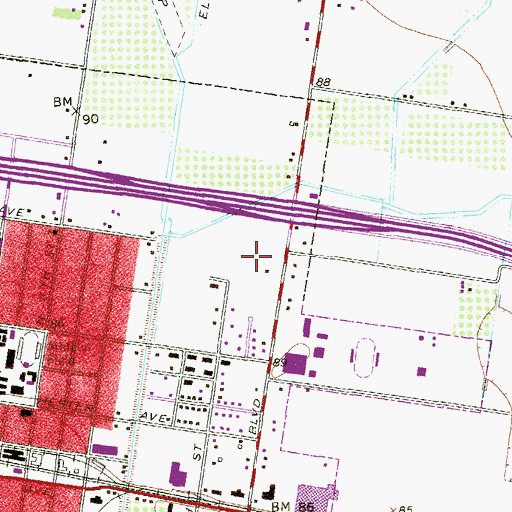 Topographic Map of Donna Post Office, TX