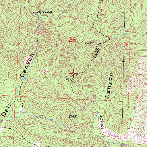 Topographic Map of Pratt Trail, CA