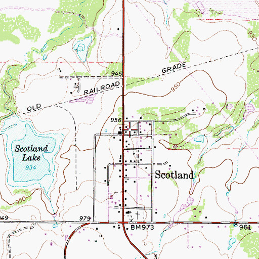 Topographic Map of Scotland Post Office, TX