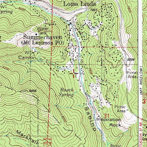 Topographic Map of Carter Canyon, AZ