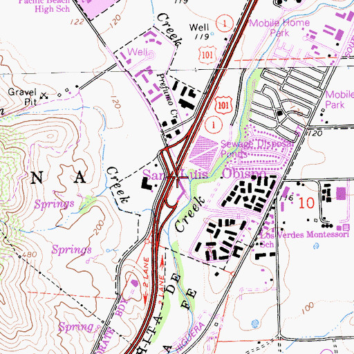 Topographic Map of Prefumo Creek, CA