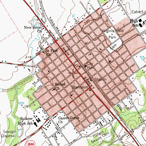 Topographic Map of Calvert Post Office, TX