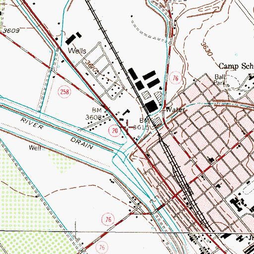 Topographic Map of Fabens Post Office, TX