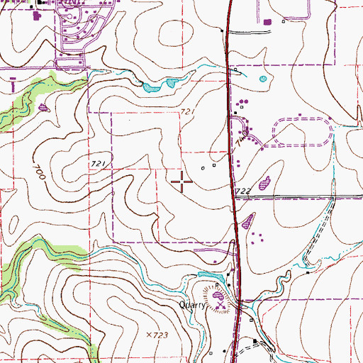 Topographic Map of Frisco Post Office, TX