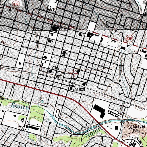Topographic Map of Killeen Post Office, TX