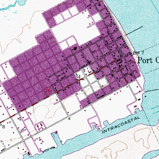Topographic Map of Port O'Connor Post Office, TX