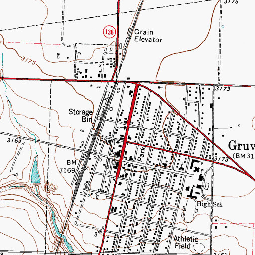 Topographic Map of Gruver Post Office, TX