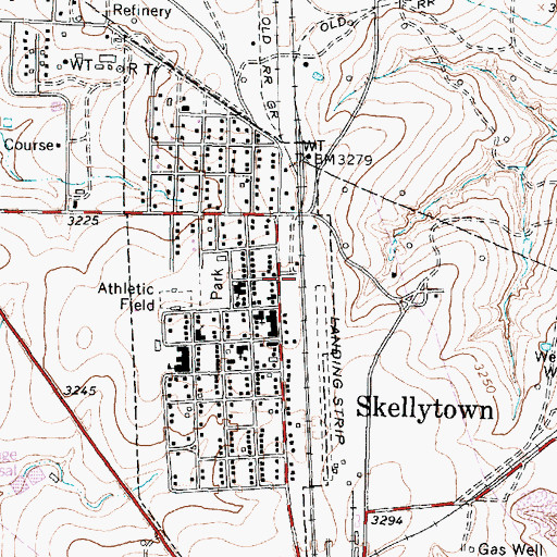 Topographic Map of Skellytown Post Office, TX