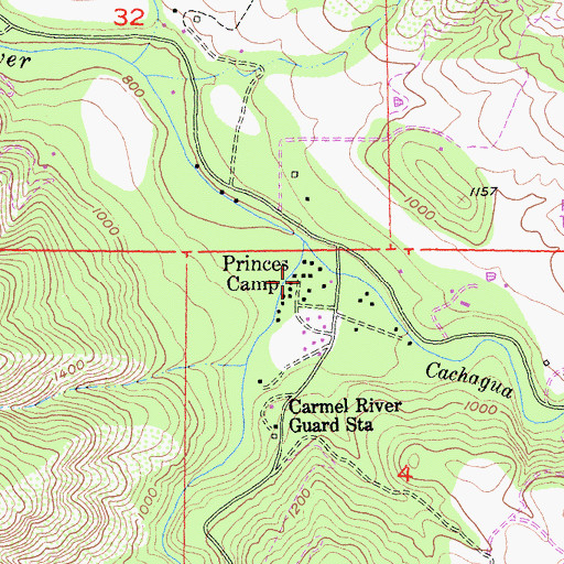 Topographic Map of Princes Camp, CA