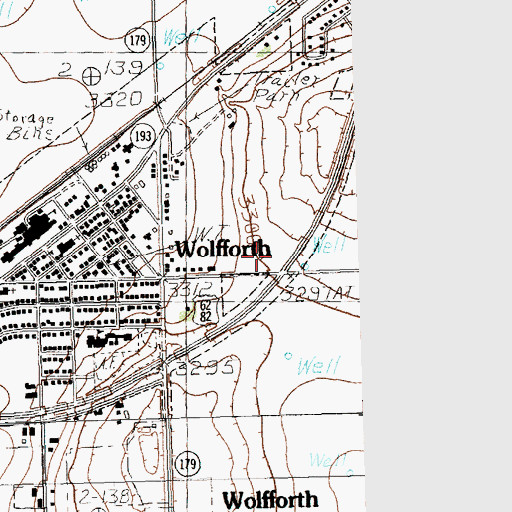 Topographic Map of Wolfforth Post Office, TX