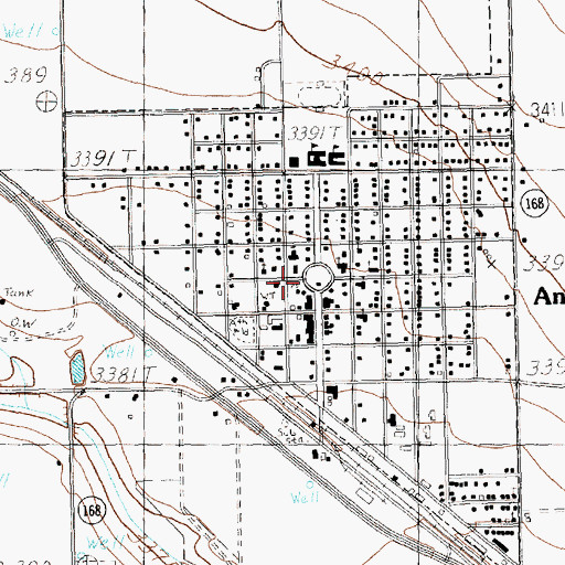 Topographic Map of Anton Post Office, TX
