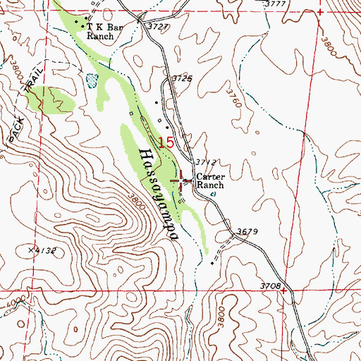 Topographic Map of Carter Ranch, AZ