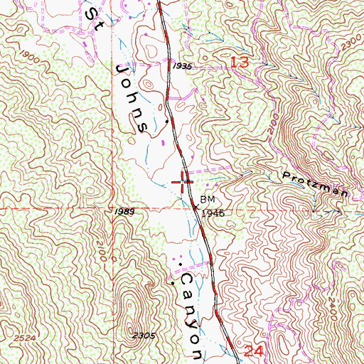 Topographic Map of Protzman Canyon, CA