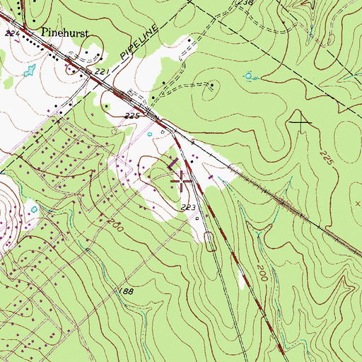 Topographic Map of Pinehurst Post Office, TX